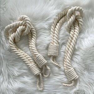 Cream rope curtain ties